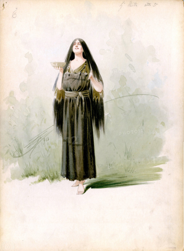 Costume design for the opera Parsifal by Richard Wagner, 1913. Creator: Comelli, Attilio (1858-1925).