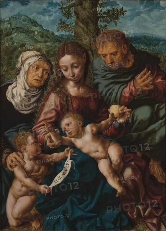 The Holy Family with John the Baptist and Saint Elizabeth, c1540. Creator: Hemessen, Jan Sanders, van (c. 1500-c. 1566).