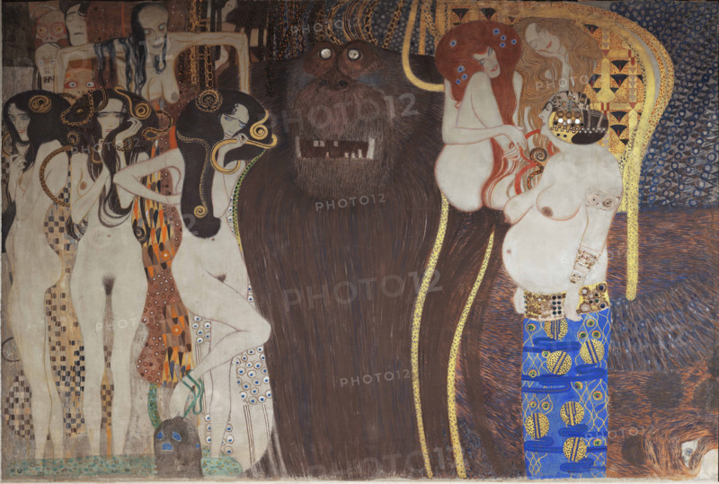 The Beethoven Frieze: "The Hostile Powers", Panel 5, 1901. Creator: Klimt, Gustav (1862-1918).