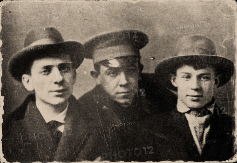 Ryurik Ivnev, Vladimir Chernyavsky and Sergei Yesenin. St. Petersburg, 1915. Creator: Anonymous.