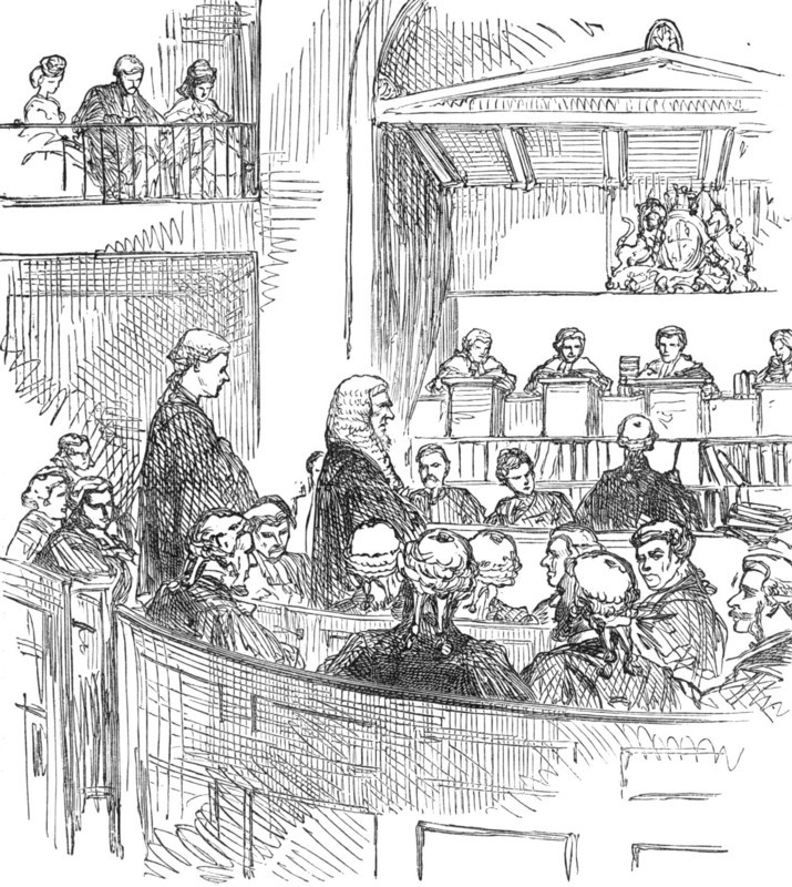 Baron Amphlett being admitted a Serjeant-At-Law, 1874. Creator: Unknown.