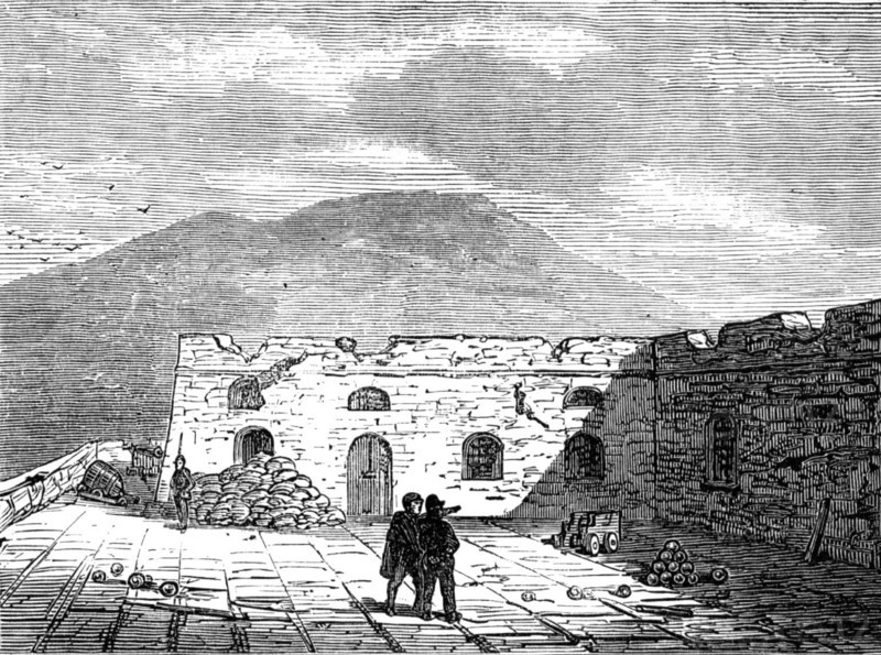 Sketches at Cartagena after the Siege: inside Fort Atalaya, 1874. Creator: Unknown.