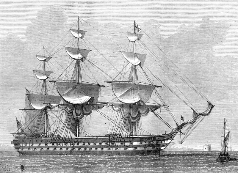 H.M.S. Duncan, flagship at Sheerness, 1874. Creator: Unknown.