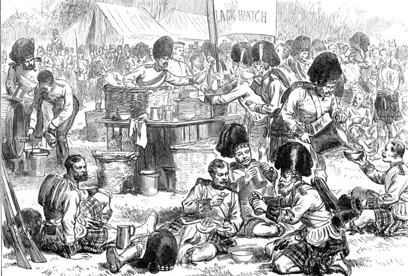 Refreshment of troops at the Windsor Review, 1874. Creator: Unknown.