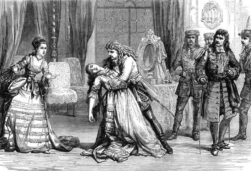 Scene from the new play, "Clancarty," at the Olympic Theatre, 1874. Creator: Unknown.
