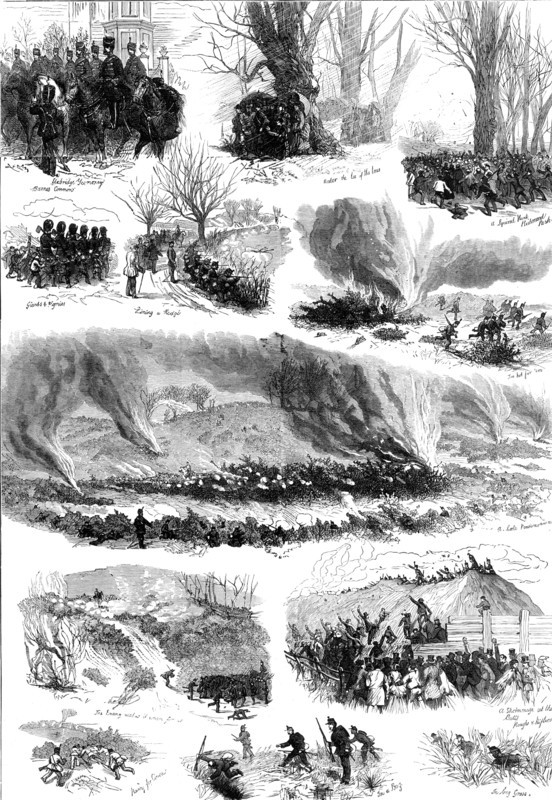 Sketches at the Volunteer Sham-Fight on Easter Monday, 1874. Creator: Unknown.