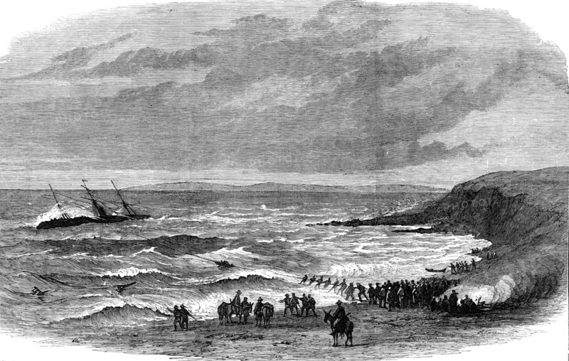 Wreck of the steam-ship Queen Elizabeth at Calaparra, near Gibraltar, 1874. Creator: Unknown.