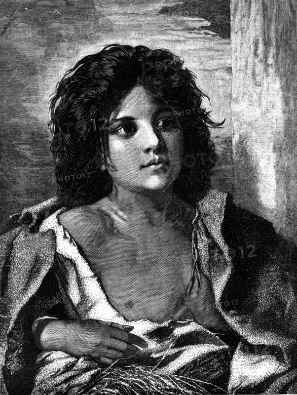 A Gipsy, by Richter, 1874. Creator: Unknown.