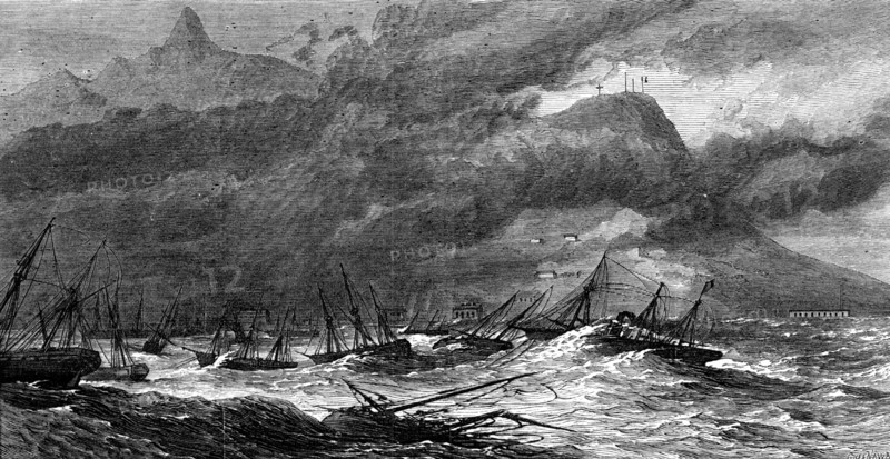 Hurricane at the Isle of Mauritius, 1874. Creator: Unknown.