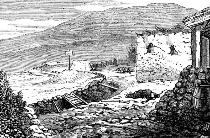 The Civil War in Spain: Carlist trench, San Pedro de Abanto, 1874. Creator: Unknown.