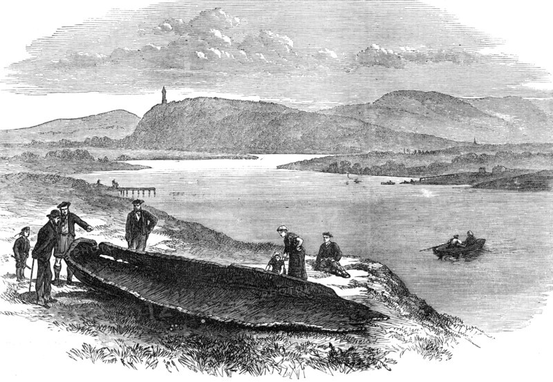 Ancient boat found in the bed of the River Forth at Stirling, 1874. Creator: Unknown.