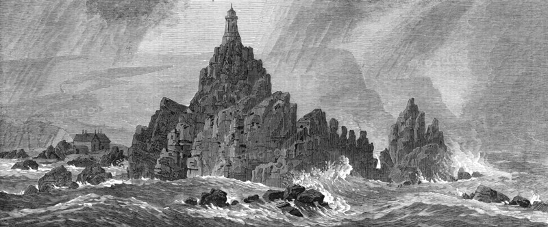 New lighthouse, Corbiere Rocks, Jersey, 1874. Creator: Unknown.