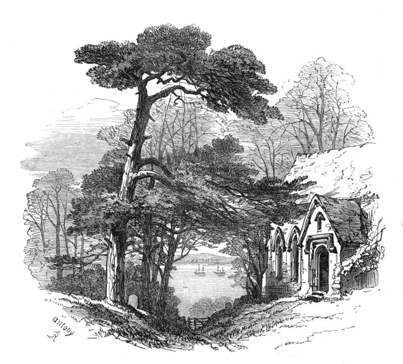 A peep from the churchyard, St. Anthony, Cornwall, 1874. Creator: Unknown.