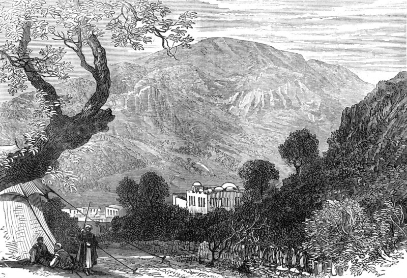 Sketches from Palestine: Mount Ebal and Shechem (Nablous), 1874. Creator: Unknown.