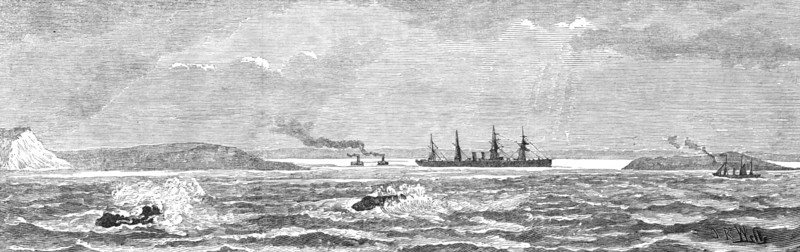 The White Star steam-ship Britannic aground off Kenmore, coast of Wexford, 1881. Creator: Unknown.