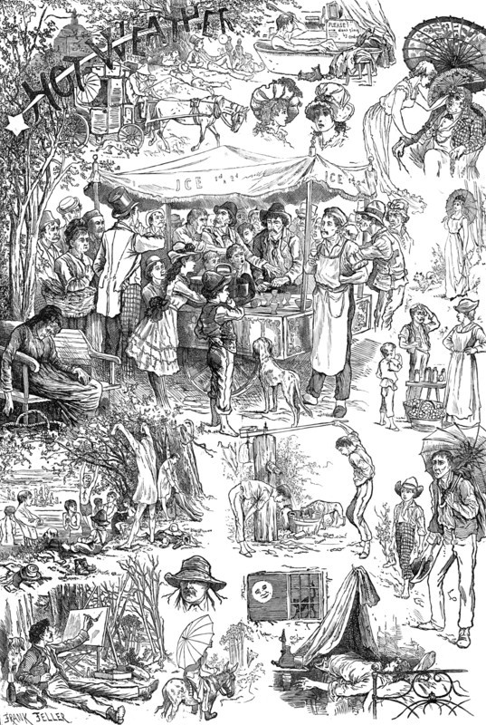 Hot weather sketches, 1881. Creator: Frank Feller.
