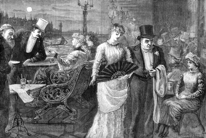 A Midsummer Night on the Terrace of the House of Commons, 1881. Creator: Joseph Swain.