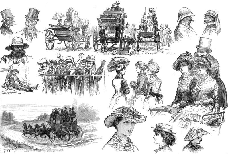 Sketches at Sandown Park Races, 1881. Creator: Unknown.