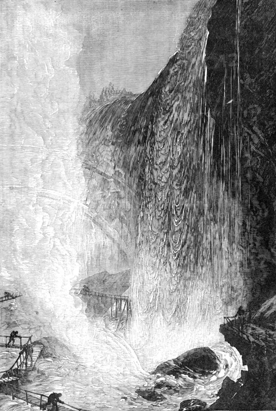 Picturesque America: Cave of the Winds, Niagara Falls, 1881. Creator: Unknown.