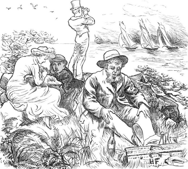 Sketches at the Ryde Regatta: "Far from the Madding Crowd", 1881. Creator: Joseph Swain.