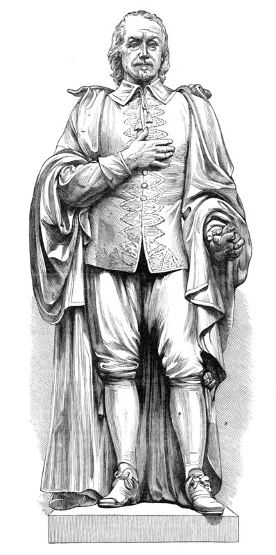 Statue of William Harvey, discoverer of the circulation of the blood, at Folkestone, 1881. Creator: Unknown.