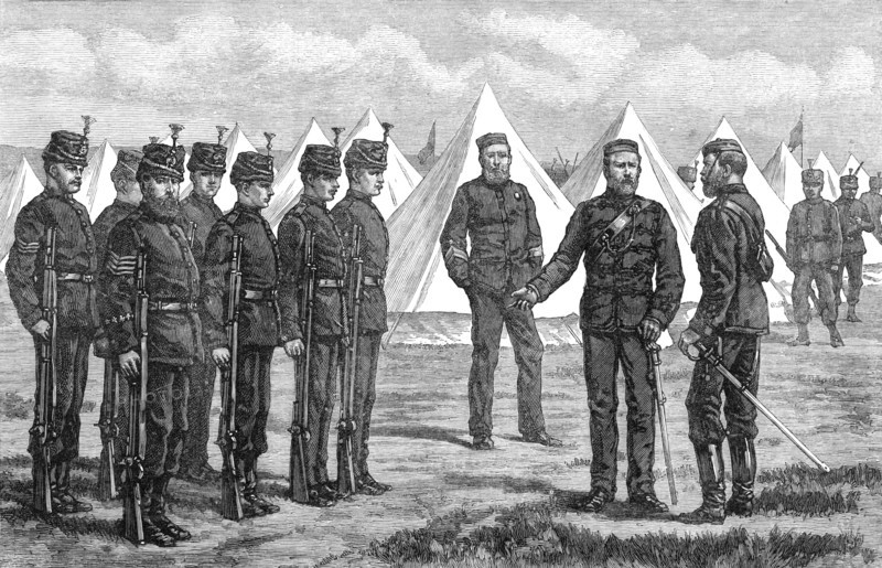 The Royal Visit to Edinburgh: The Queen's City of Edinburgh Rifle Volunteer Brigade, 1881. Creator: Unknown.