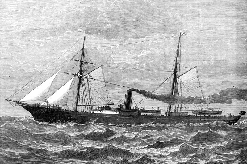 The Union Company's screw steam-ship Teuton, wrecked at Quoin Point, near Cape Agulhas, 1881. Creator: Unknown.