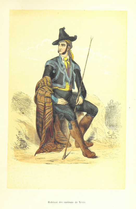 Resident of the area around Jerez, 1848. Creators: Adolphe François Pannemaker, Estaquier.