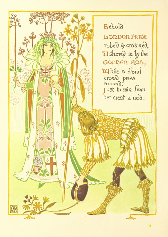 Behold London Pride robed & crowned, Ushered in by the Golden Rod...,  1899. Creator: Walter Crane.