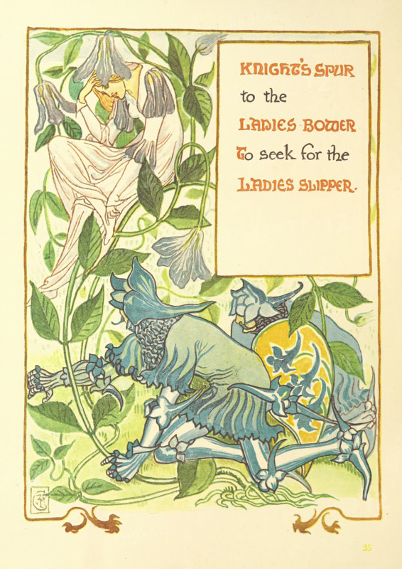 Knight's Spur to the Ladies Bower To seek for the Ladies Slipper, 1899.  Creator: Walter Crane.