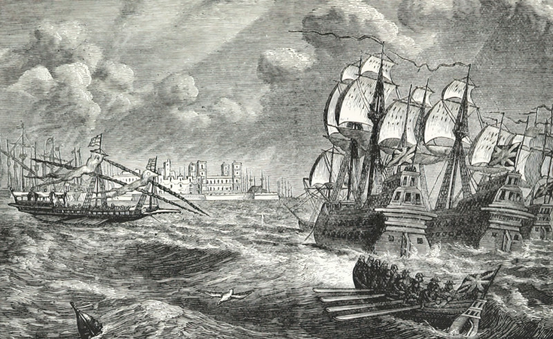 The English fleet before Cádiz, 1596, (1896).  Creator: Unknown.