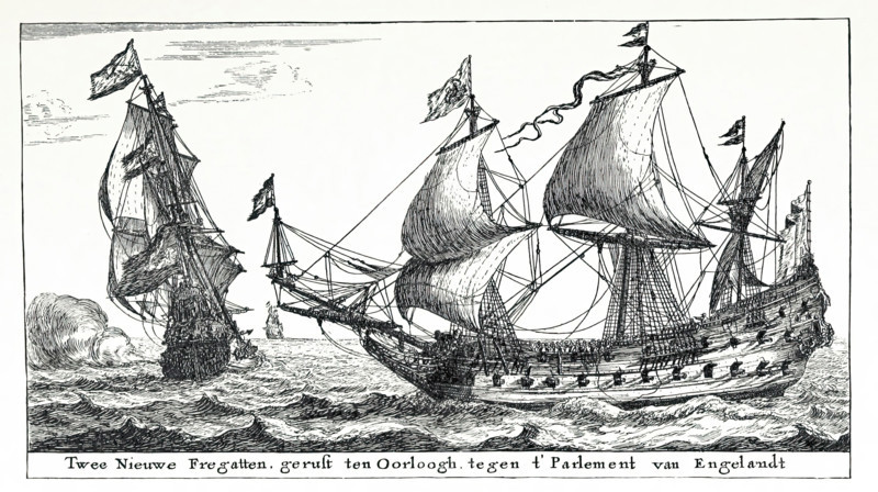 Two New Frigates Launched for War Against the Parliament of England, c1652-1654, (1896).  Creator: Unknown.