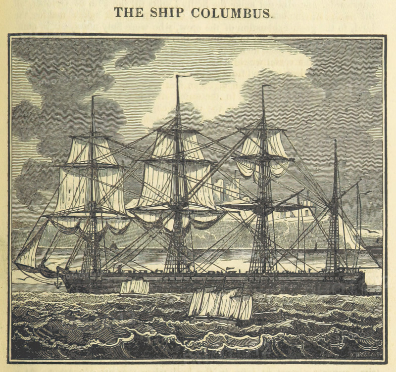 The Ship Columbus, 1826.  Creator: Unknown.