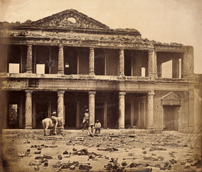 Lucknow, India: the Secundra Bagh interior showing damage done during the Indian Rebellion..., c1858 Creator: Felice Beato.