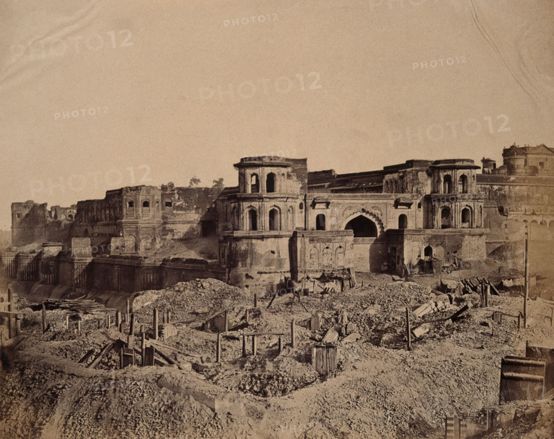 Lucknow, India: the Lucknow Residency in ruins: the Muchee Bawun and the Lucknow citadel, c1858. Creator: Felice Beato.