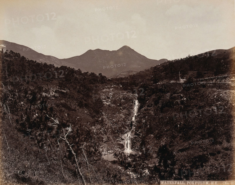 Hong Kong: the waterfall at Pokfulum, c1873. Creator: William Pryor Floyd.