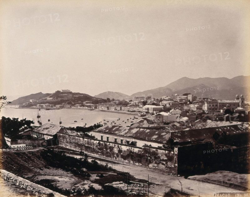 Macao Island: Penha Hill and the bay encircled by the Praya Grande, c1873. Creator: William Pryor Floyd.