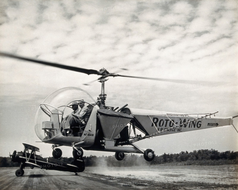 Sir Gordan Covell in a helicopter, Beltsville, Maryland, 1948. Creator: Unknown.