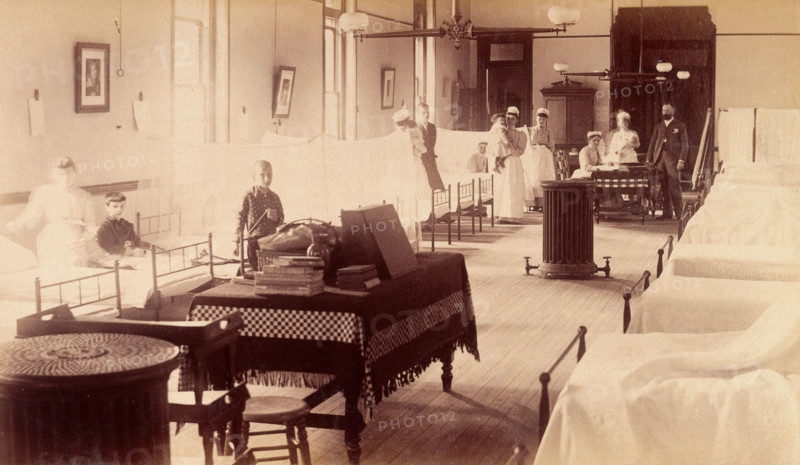 Bellevue Hospital, New York City: a ward for children, protected by bars..., 1885-1898. Creator: Unknown.