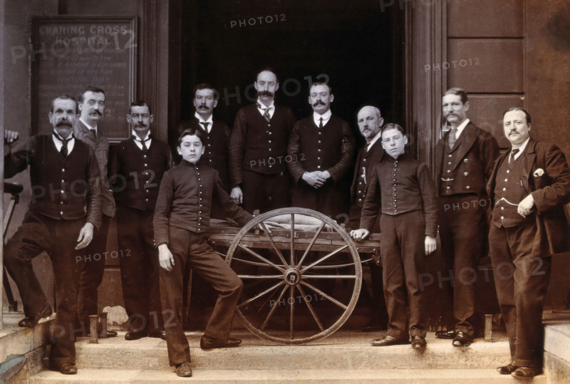 Charing Cross Hospital: portrait of the porters, 1906. Creator: Unknown.
