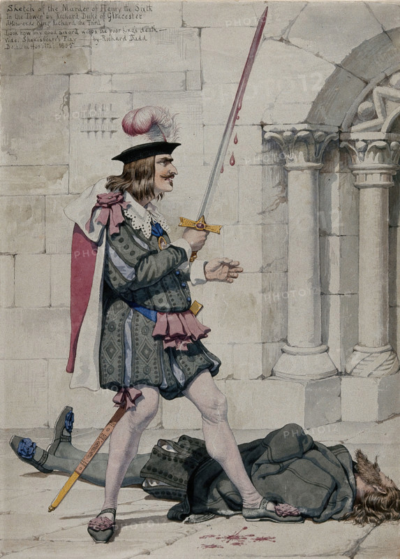 Sketch of the Murder of Henry the Sixth In the Tower by Richard Duke of Gloucester..., 1853. Creator: Richard Dadd.