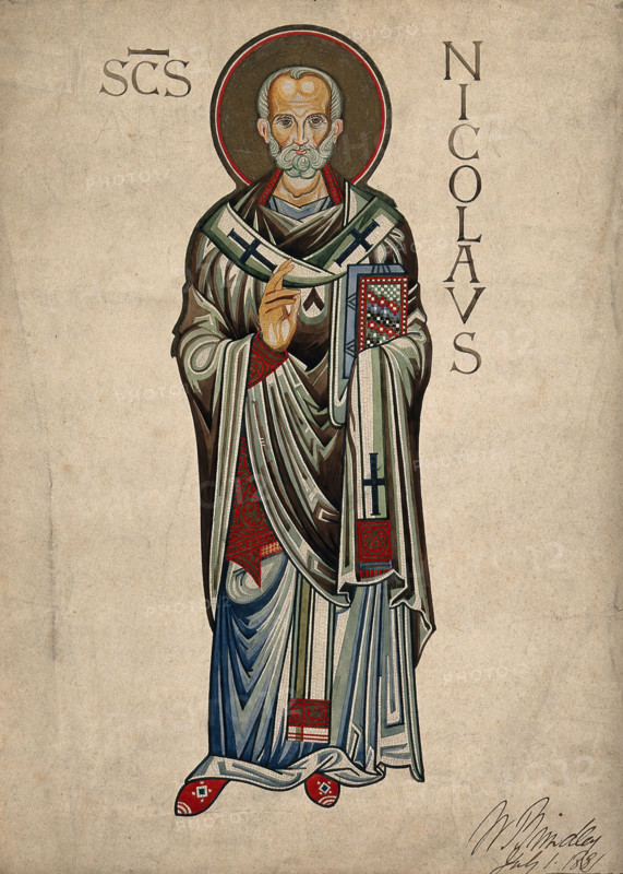 Saint Nicholas of Myra and Bari, 1881. Creator: William Brindley.