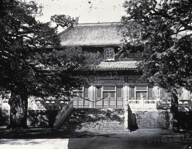 Temple of Confucius (Kong Miao), Peking: Hall of Great Accomplishment (Dachengdian).., 1871, (1981). Creator: Unknown.