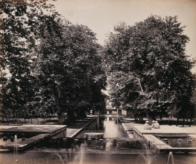 Shalimar, Kashmir: small fountains at the top of a weir, c1870s. Creator: Samuel Bourne.