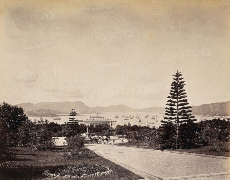 Botanical Gardens, Hong Kong, looking north to the harbour, c1873. Creator: William Pryor Floyd.