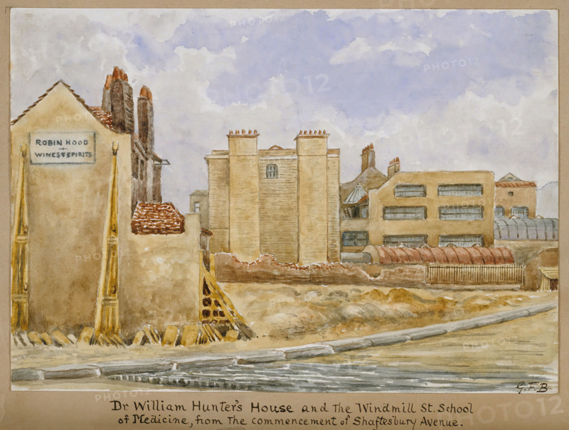 William Hunter's house, and the Windmill Street School of Medicine..., c1880s. Creator: G. F. B..