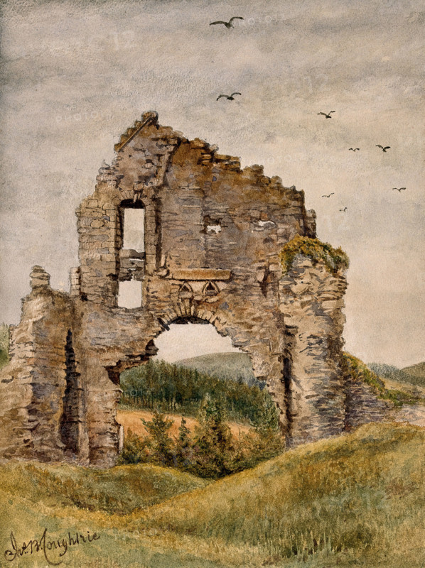 Ruins of Kildrummy Castle, Aberdeenshire, frequented by Sir Patrick Manson, 1889. Creator: James Billington Coughtrie.