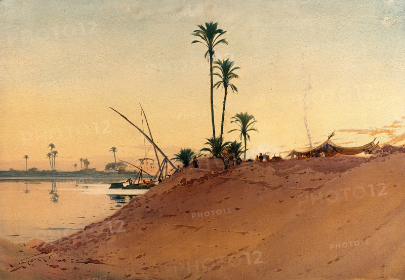 Egypt: banks of the Nile, 1900-1930. Creator: Augustus Osborne Lamplough.