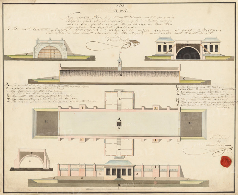 Buildings and plant for producing saltpetre, 1806. Creator: Adam Kroll.