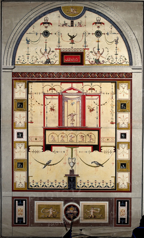 Grotteschi in the Vatican: mural decorative panels showing birds and figures, c1520s. Creator: Giovanni da Udine.